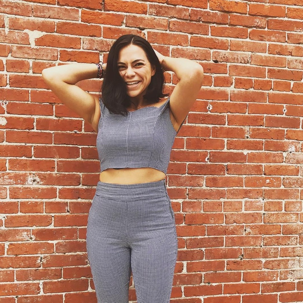 Dynamite dressy black and white checkered pants.